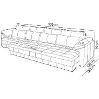 Sofá Retrátil Para Sala De Estar 4 Lugares 339cm Riza S03 Couro Soft Bege - Lyam Decor - 5