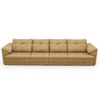 Sofá Retrátil Para Sala De Estar 4 Lugares 339cm Riza S03 Couro Soft Bege - Lyam Decor - 6