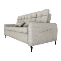 Sofá Cama Reclinável Com Almofadas 3 Lugares 200cm Pillar Matrix Linho Mileniun Palha