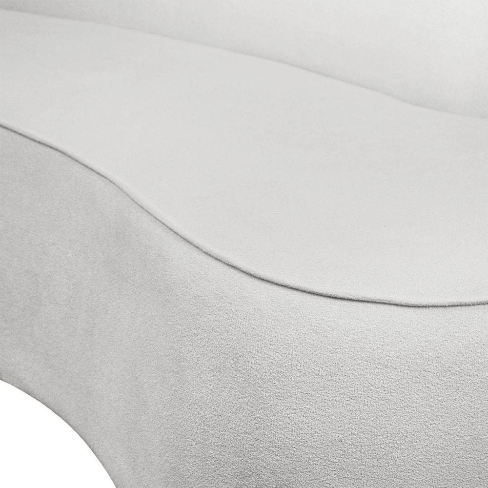 Sofá 4 Lugares Orgânico 220cm Pé Ferro Preto Morgan Bouclê Cinza D03 - D'rossi - 4