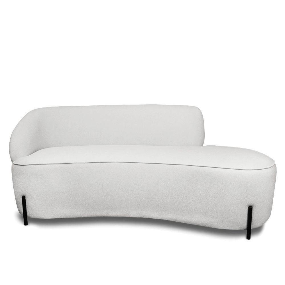 Sofá 4 Lugares Orgânico 220cm Pé Ferro Preto Morgan Bouclê Cinza D03 - D'rossi - 5