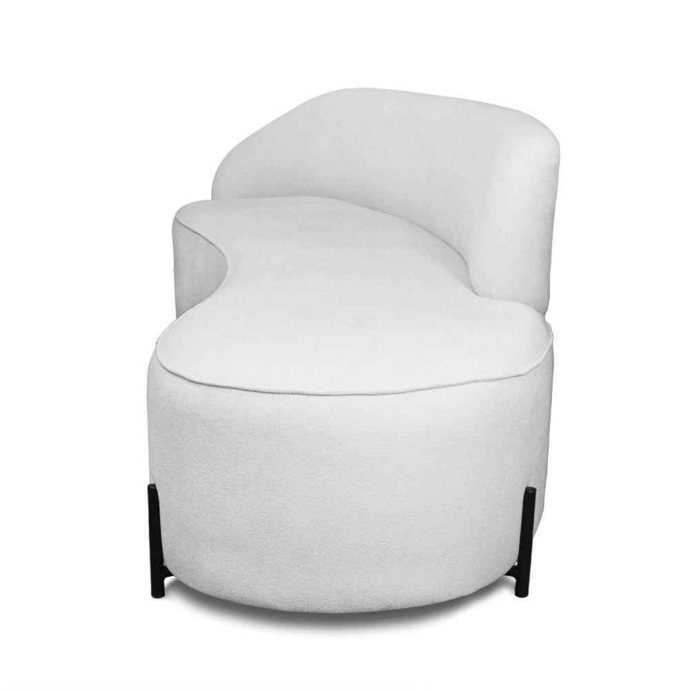 Sofá 4 Lugares Orgânico 220cm Pé Ferro Preto Morgan Bouclê Cinza D03 - D'rossi - 6