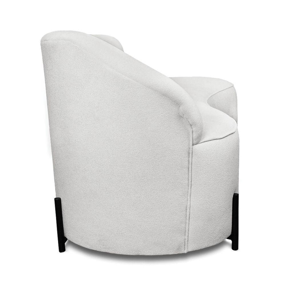 Sofá 4 Lugares Orgânico 220cm Pé Ferro Preto Morgan Bouclê Cinza D03 - D'rossi - 7