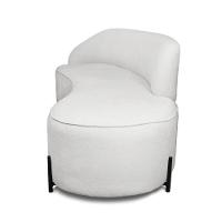 Sofá 4 Lugares Orgânico 220cm Pé Ferro Preto Morgan Bouclê Cinza D03 - D'rossi - 6