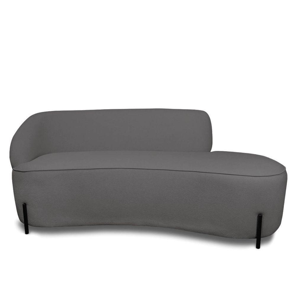 Sofá 4 Lugares Orgânico 220cm Pé Ferro Preto Morgan Bouclê Grafite D03 - D'rossi - 5