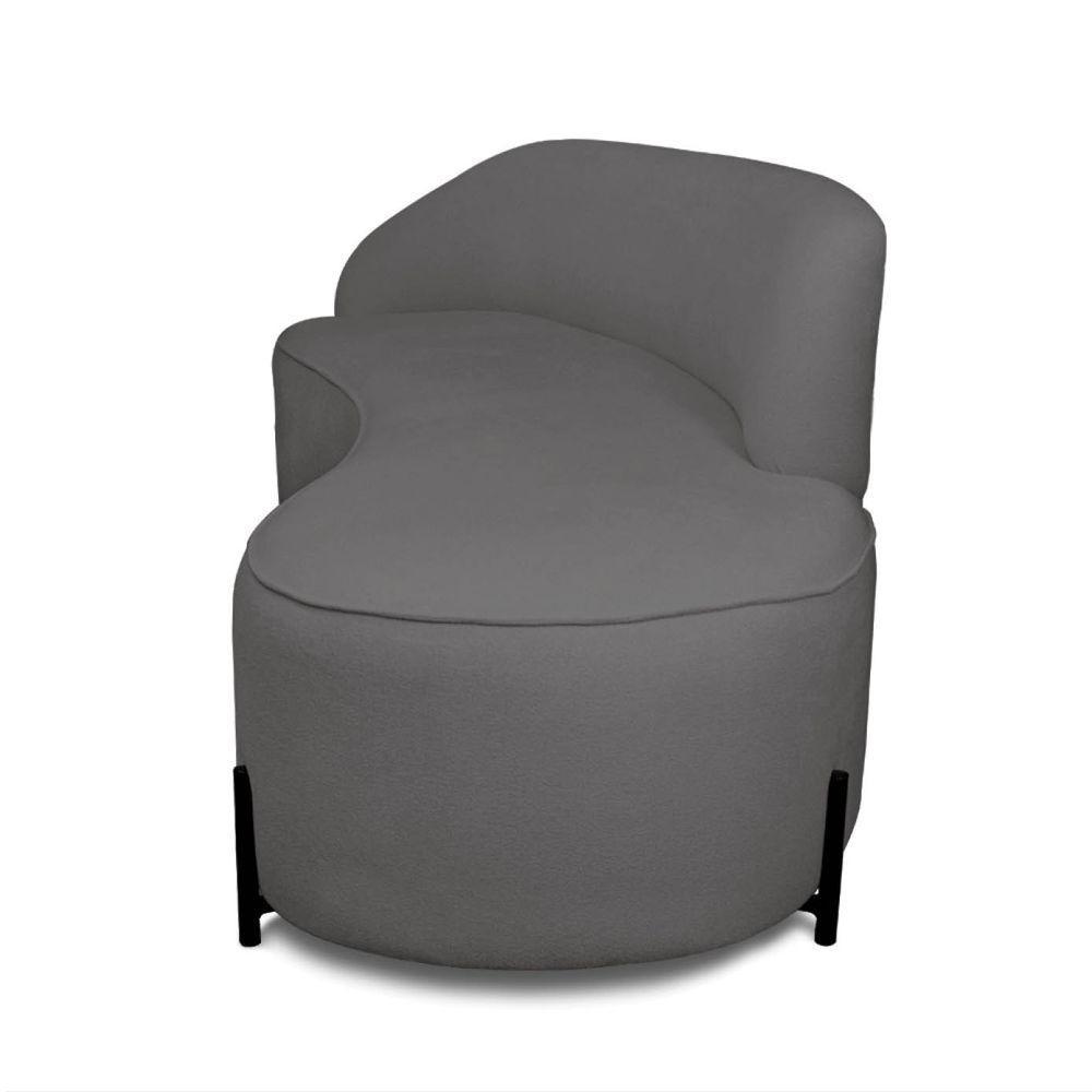 Sofá 4 Lugares Orgânico 220cm Pé Ferro Preto Morgan Bouclê Grafite D03 - D'rossi - 6