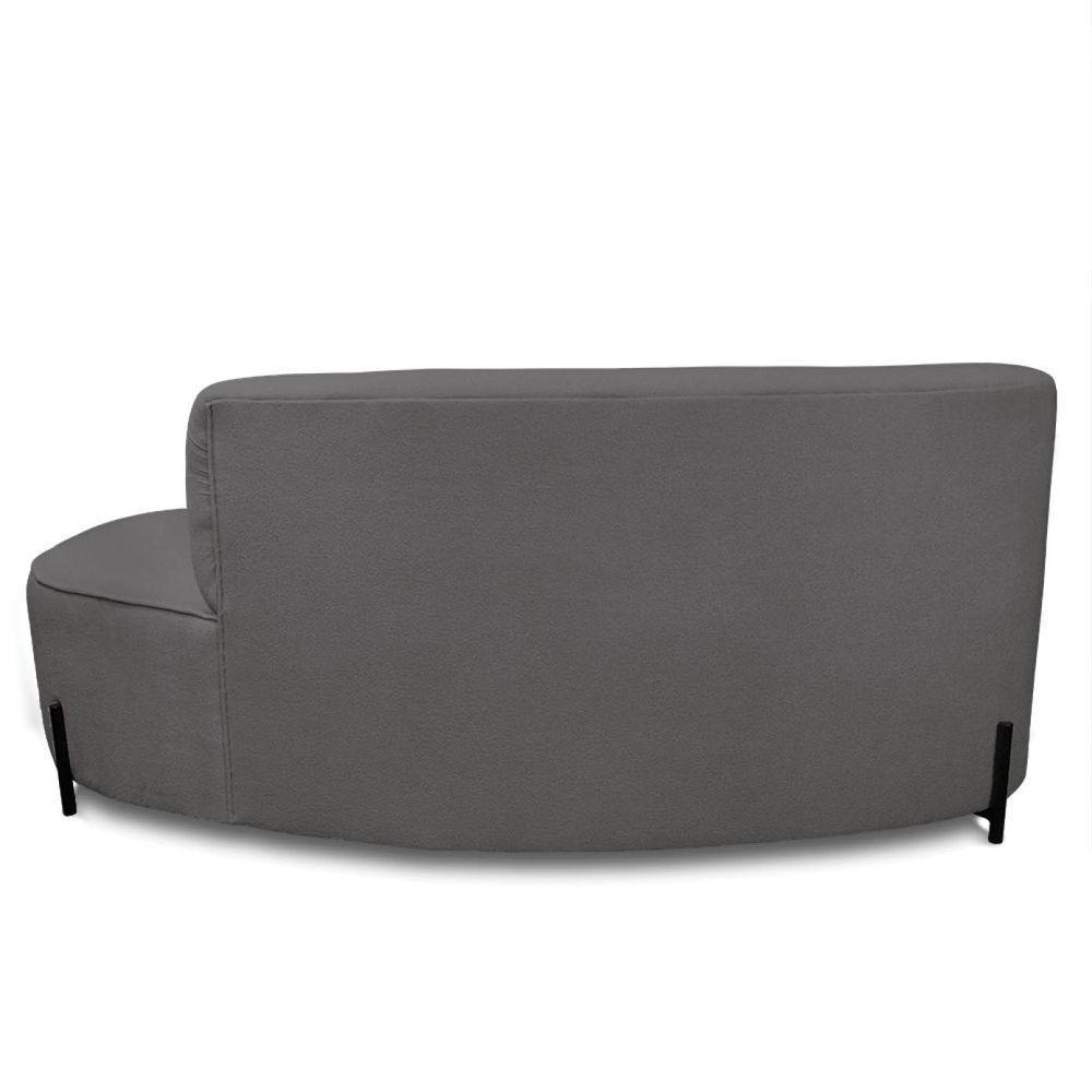 Sofá 4 Lugares Orgânico 220cm Pé Ferro Preto Morgan Bouclê Grafite D03 - D'rossi - 8