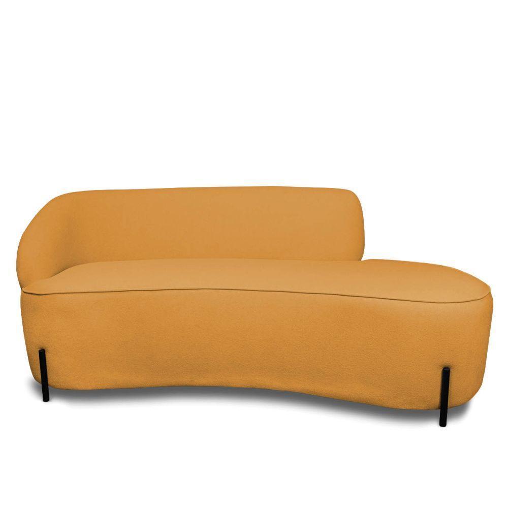 Sofá 4 Lugares Orgânico 220cm Pé Ferro Preto Morgan Bouclê Mostarda D03 - D'rossi - 4