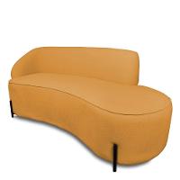 Sofá 4 Lugares Orgânico 220cm Pé Ferro Preto Morgan Bouclê Mostarda D03 - D'rossi - 1