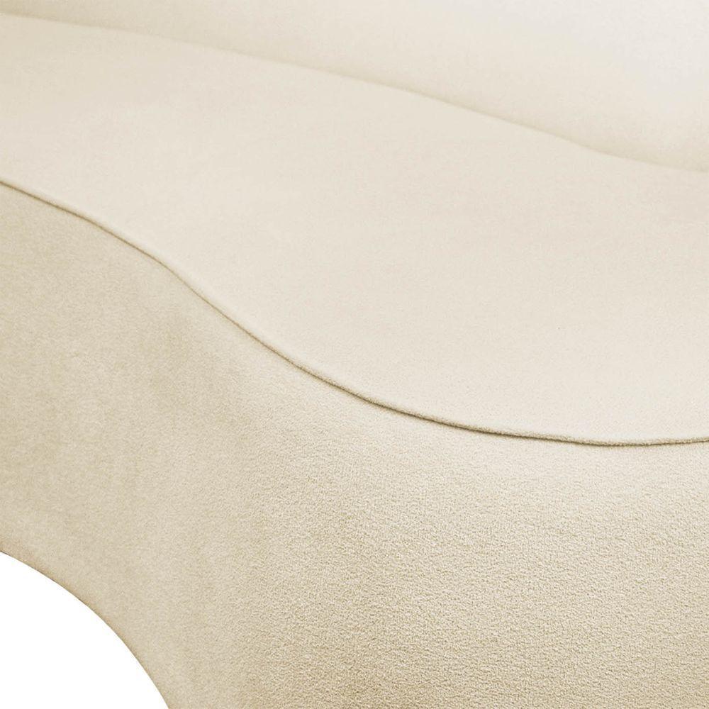 Sofá 4 Lugares Orgânico 220cm Pé Ferro Preto Morgan Bouclê Bege D03 - D'rossi - 4