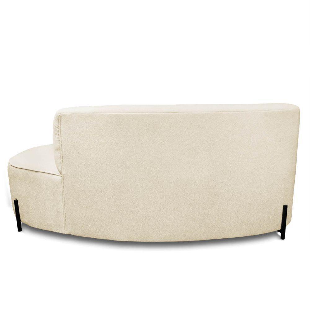 Sofá 4 Lugares Orgânico 220cm Pé Ferro Preto Morgan Bouclê Bege D03 - D'rossi - 8