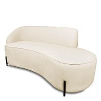 Sofá 4 Lugares Orgânico 220cm Pé Ferro Preto Morgan Bouclê Bege D03 - D'rossi - 1