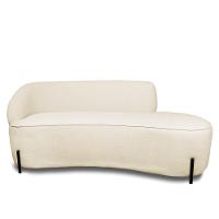 Sofá 4 Lugares Orgânico 220cm Pé Ferro Preto Morgan Bouclê Bege D03 - D'rossi - 5