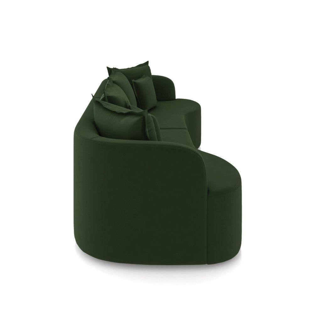 Sofá 4 Lugares Orgânico Living 250cm Mersa Veludo Verde K01 - D'rossi - 6