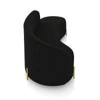 Sofá 4 Lugares Orgânico 220cm Pé Dourado Morgan Veludo Preto D03 - D'rossi - 7