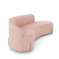 Sofá 4 Lugares Orgânico 220cm Pé Dourado Morgan Veludo Rosê D03 - D'rossi - 6