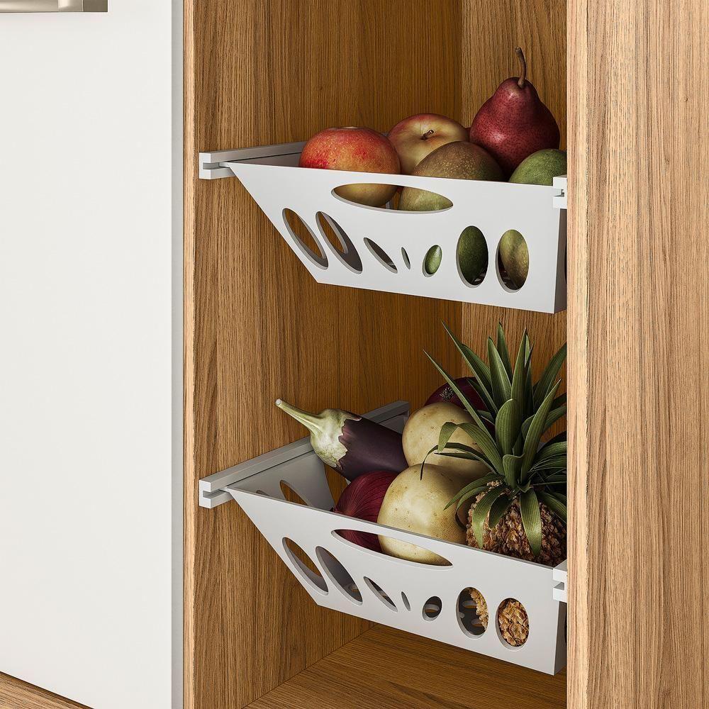 Balcão Multiuso Malu Com Fruteira Freijó-off White Cristal - Nicioli Freijó-off White Cristal - 4