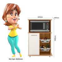 Balcão Multiuso Malu Com Fruteira Freijó-off White Cristal - Nicioli Freijó-off White Cristal - 6