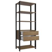Guarda-roupa Closet Modulado Valencia 2 Gavetas 4 Prateleiras 70 Cm Madesa Rustic/preto
