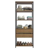 Guarda-roupa Closet Modulado Valencia 2 Gavetas 4 Prateleiras 70 Cm Madesa Rustic/preto - 8