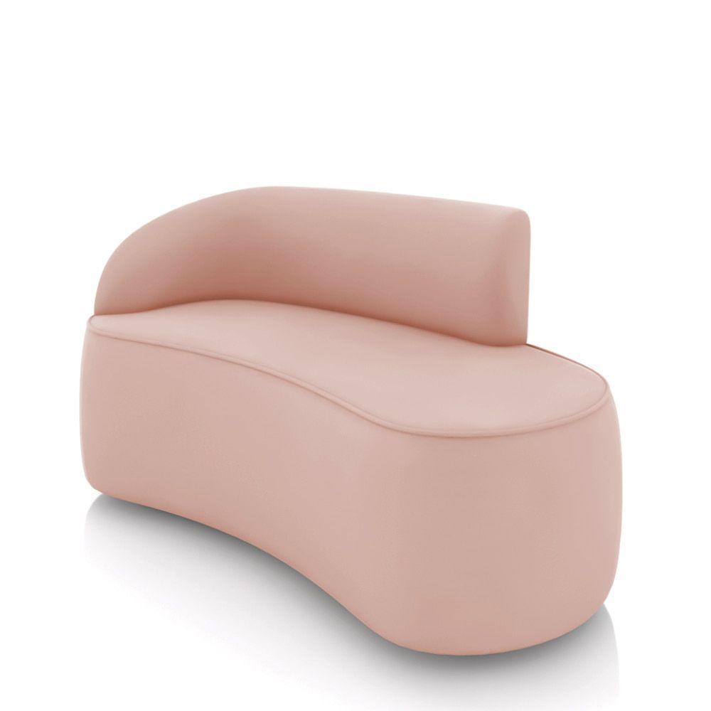 Sofá 2 Lugares Orgânico 140 Cm Morgan Veludo Rosê D03 - D'rossi - 1