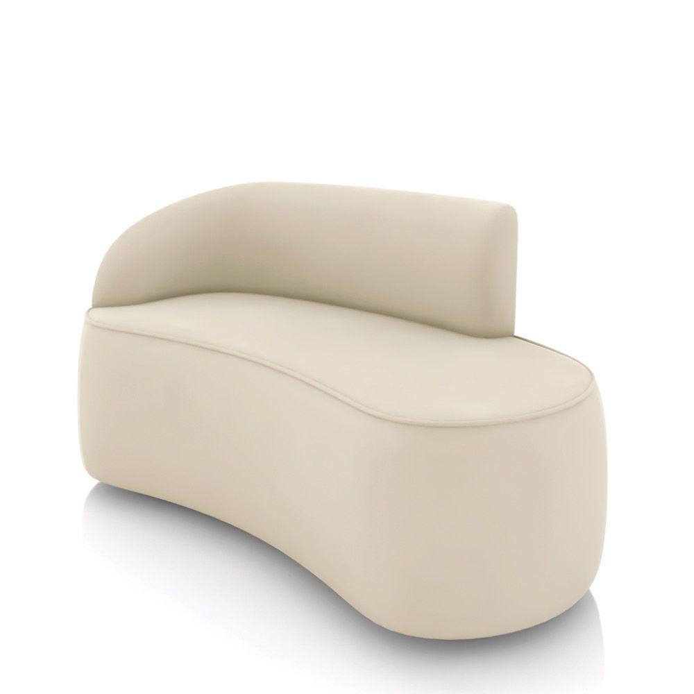 Sofá 2 Lugares Orgânico 140 Cm Morgan Veludo Bege D03 - D'rossi - 1