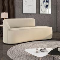 Sofá 2 Lugares Orgânico 140 Cm Morgan Veludo Bege D03 - D'rossi - 2