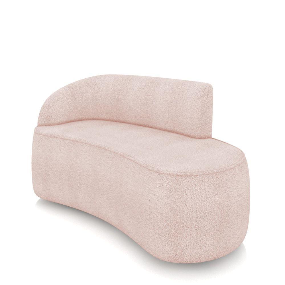 Sofá 2 Lugares Orgânico 140 Cm Morgan Bouclê Rosê D03 - D'rossi - 1