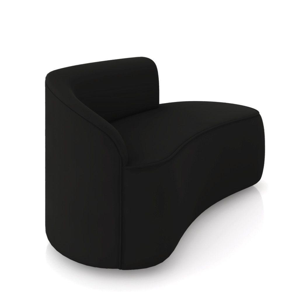 Sofá 2 Lugares Orgânico 140 Cm Morgan Veludo Preto D03 - D'rossi - 6