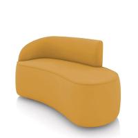 Sofá 2 Lugares Orgânico 140 Cm Morgan Veludo Mostarda D03 - D'rossi - 1