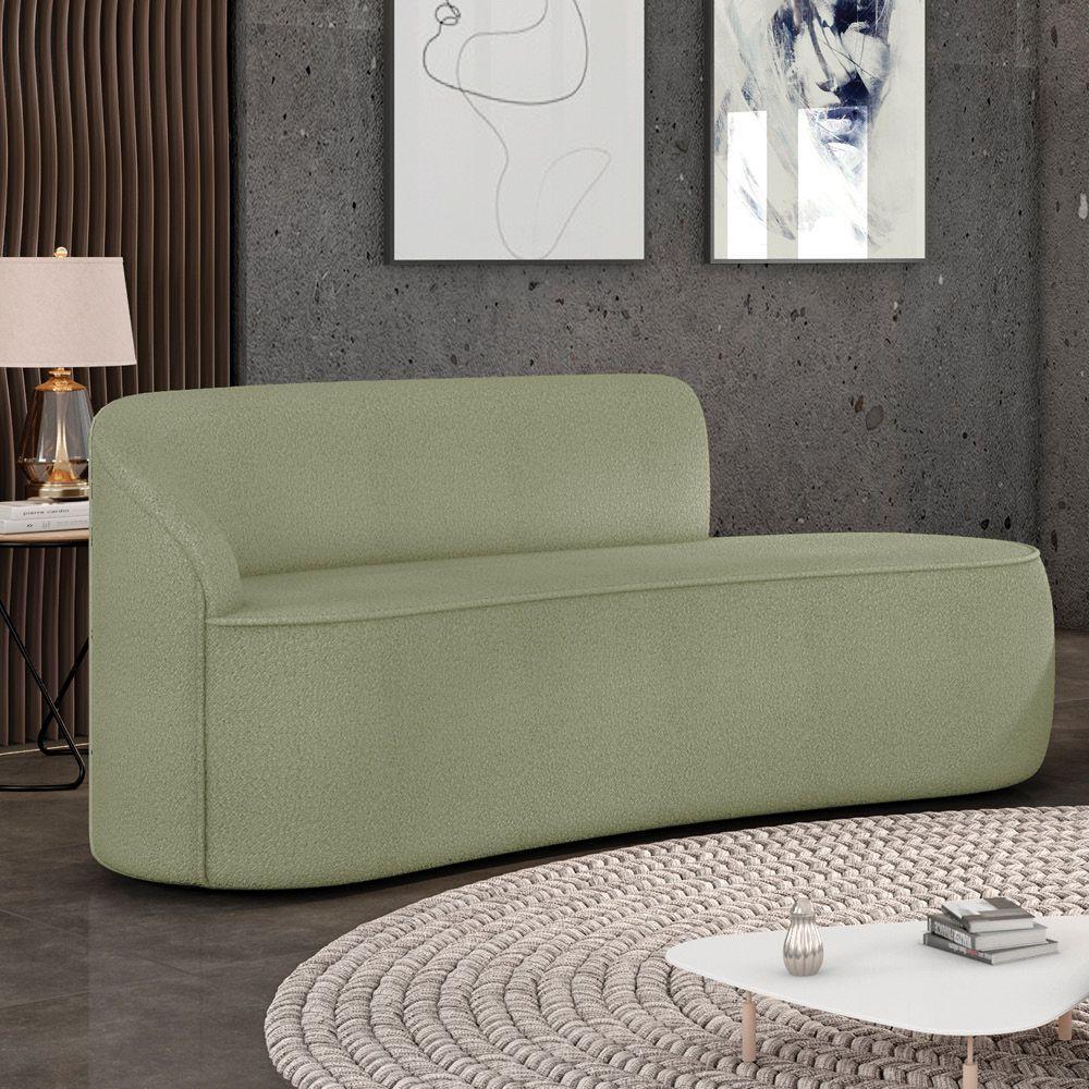 Sofá 2 Lugares Orgânico 140 Cm Morgan Bouclê Pistache D03 - D'rossi - 2