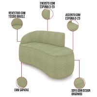 Sofá 2 Lugares Orgânico 140 Cm Morgan Bouclê Pistache D03 - D'rossi - 3