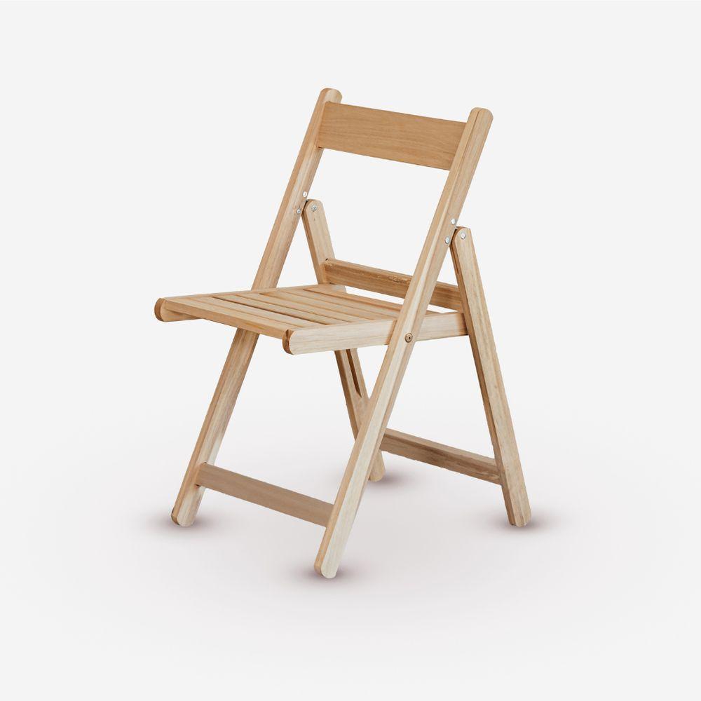 Conjunto De Mesa 70x70 E 02 Cadeiras Dobráveis Em Eucalipto Sem Pintura - 3