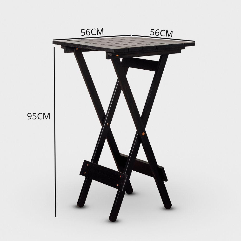Conjunto De Mesa Bistrô E 02 Cadeiras Cor Preta - 4
