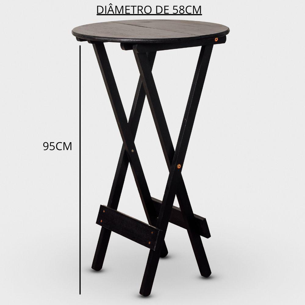 Conjunto De Mesa Bistrô Redondo E 02 Cadeiras Cor Preta - 4