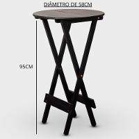 Conjunto De Mesa Bistrô Redondo E 02 Cadeiras Cor Preta