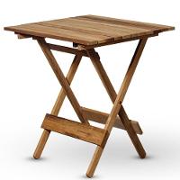 Conjunto De Mesa 70x70 E 02 Cadeiras Dobráveis Em Madeira Nobre Sem Pintura - 2