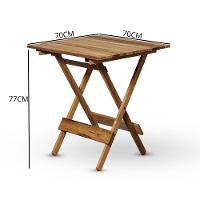 Conjunto De Mesa 70x70 E 02 Cadeiras Dobráveis Em Madeira Nobre Sem Pintura