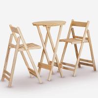 Conjunto De Mesa Bistrô Redondo E 02 Cadeiras Em Eucalipto Sem Pintura - 1