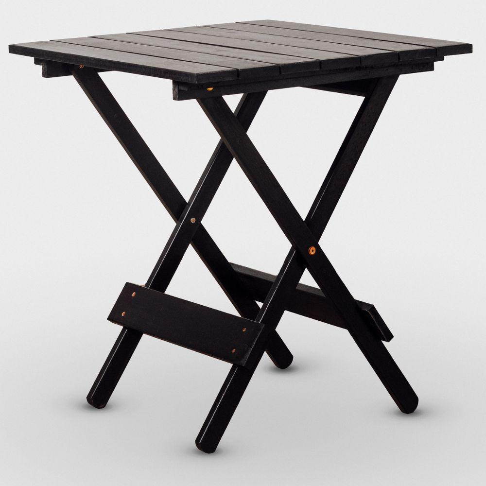 Conjunto De Mesa 70x70 E 02 Cadeiras Dobráveis Cor Preta - 2