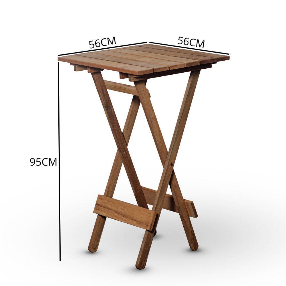 Conjunto De Mesa Bistrô E 02 Cadeiras Em Madeira Nobre Sem Pintura - 4