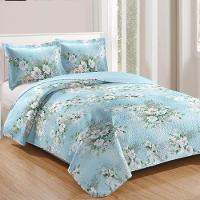 Kit Cobre Leito Colcha Daily Queen 3 Peças Dupla Face Estampado Floral - Floral 25 - 100% Poliéster - 1