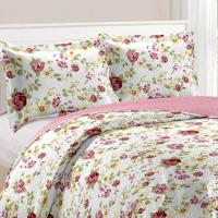 Kit Cobre Leito Colcha Daily Queen 3 Peças Dupla Face Estampado - Floral 32 - 100% Poliéster - 2