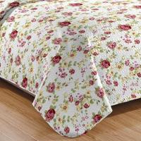 Kit Cobre Leito Colcha Daily Queen 3 Peças Dupla Face Estampado - Floral 32 - 100% Poliéster - 3