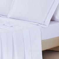 Jogo De Lençol Rebeca King 4 Peças Micropercal 300 Fios Ponto Palito Minimal - Branco - 2