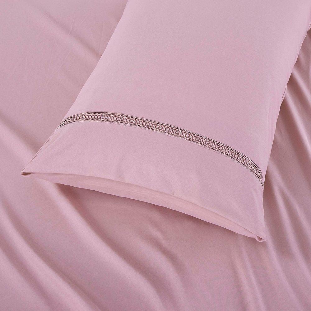 Jogo De Lençol Anahi King 4 Peças Micropercal 300 Fios Detalhe Minimal Ponto Palito - Malva - 5