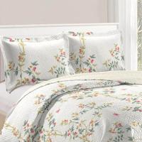 Kit Cobre Leito Colcha Daily Queen 3 Peças Dupla Face Estampado Floral - Floral 20 - 100% Poliéster - 2