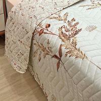 Kit Cobre Leito Colcha Lislie King 3 Peças Percal 300 Fios Dupla Face Estampado - Ramo Damasco - 100% Poliéster - 4