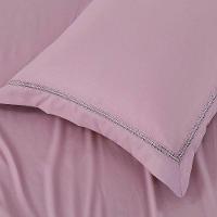 Jogo De Lençol Rebeca King 4 Peças Micropercal 300 Fios Ponto Palito Minimal - Malva - 3