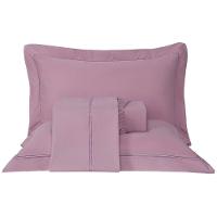 Jogo De Lençol Rebeca Queen 4 Peças Micropercal 300 Fios Ponto Palito Minimal - Malva - 5